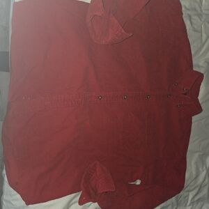 J. Crew Red Cordoury Casual Button Down Shirt